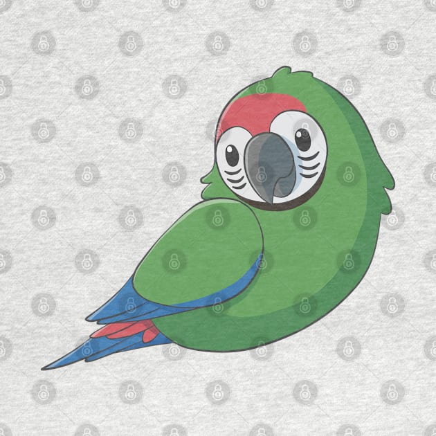 Cute fluffy military macaw by AniBeanz